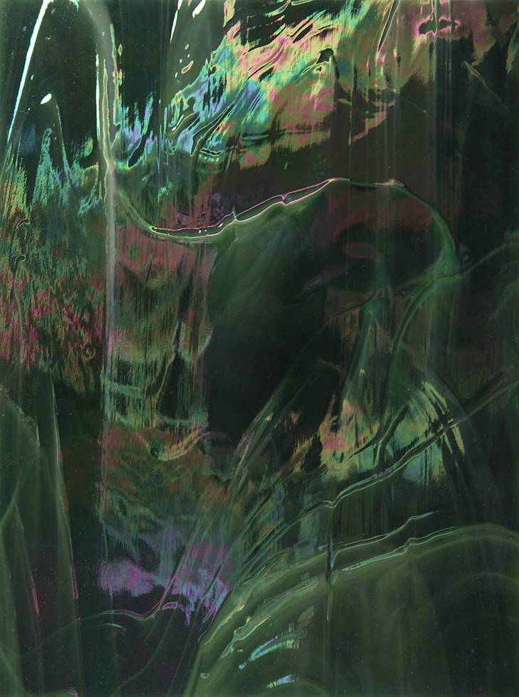 green abstract image with color fades