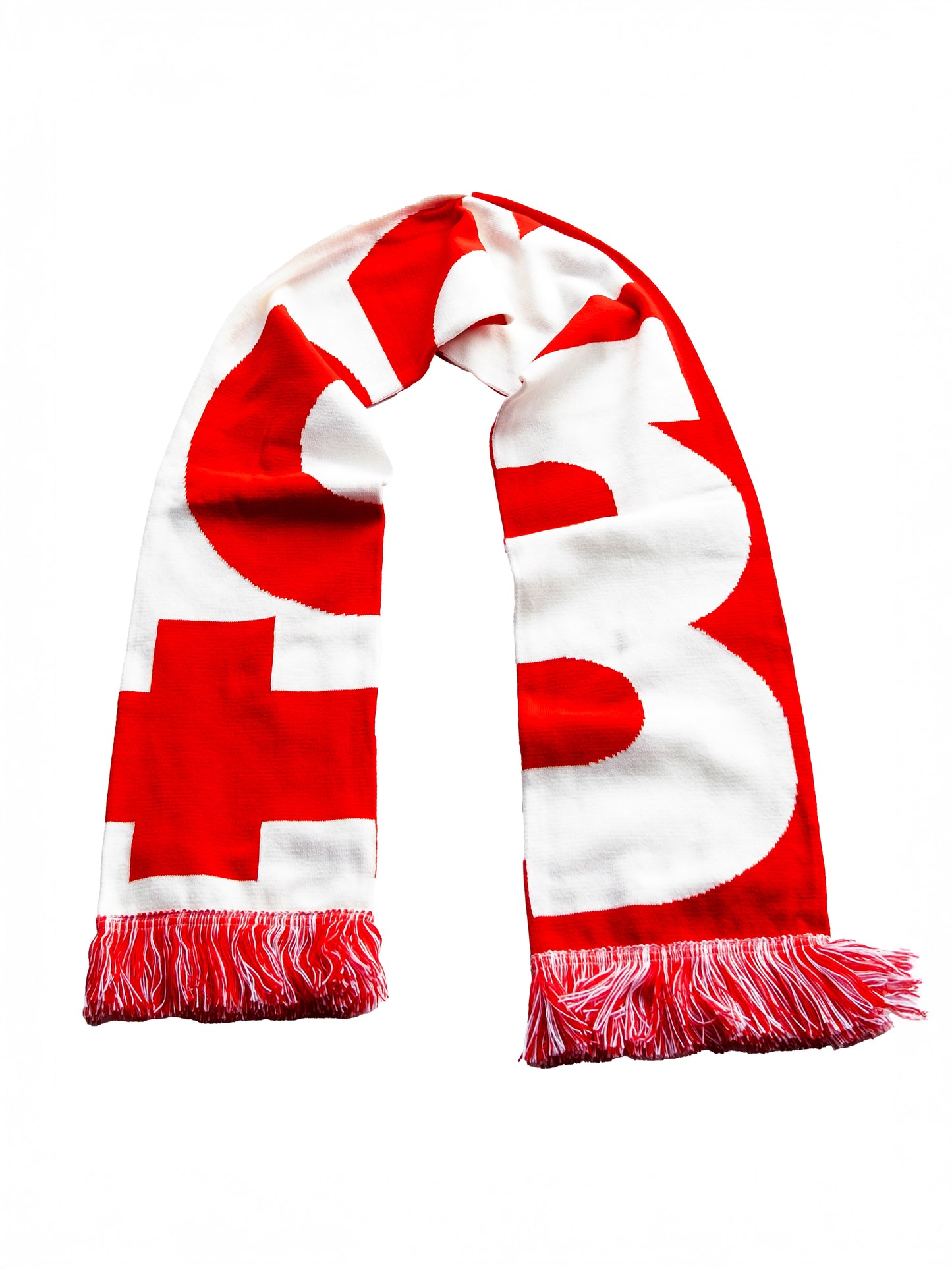 Foam Scarf Red White