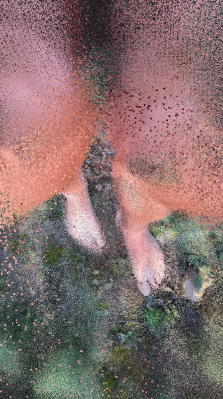 bare legs and feet in garden