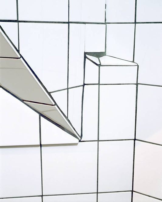 white tiles in an abstract pattern