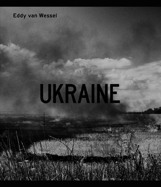 Black and white landscape in Ukraine with clouds