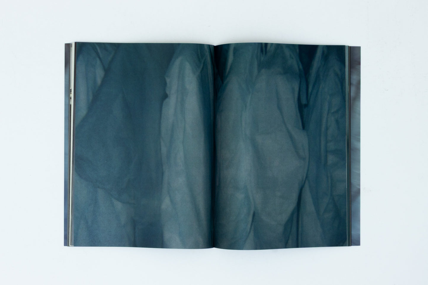 Spread of blue fabric