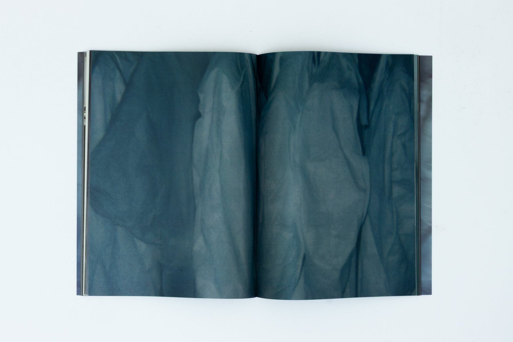 Spread of blue fabric