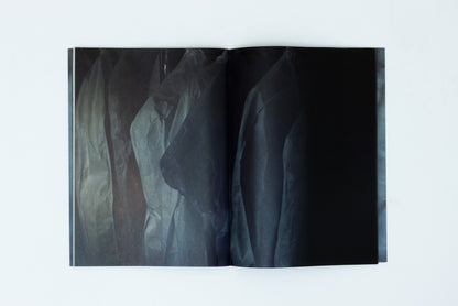 Spread with photo of fabric in gradient from white to blue