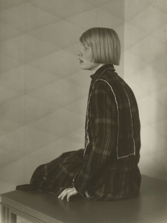black and white portrait of the profile of an architect's wife 