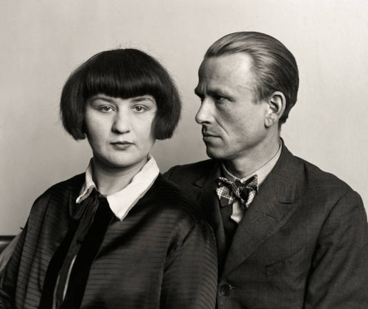black and white portrait of famous painter and his wife