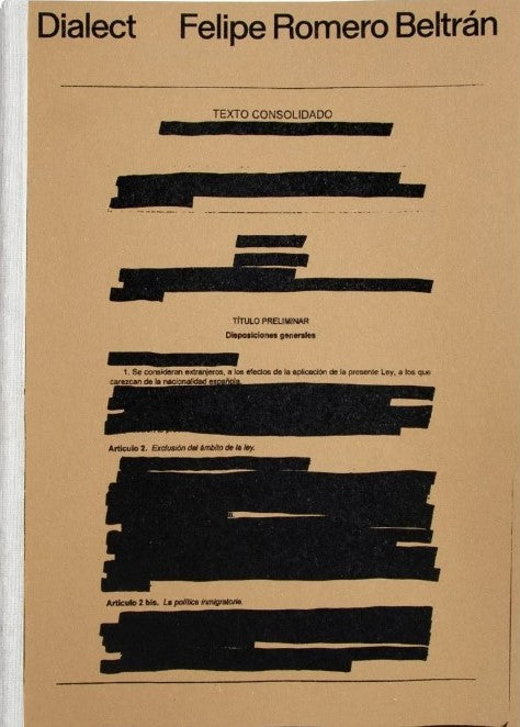 brown paper cover text crossed black marker