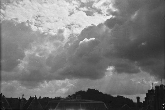 Black and white cloudy sky