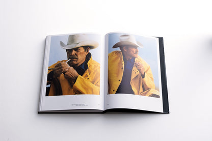 co rentmeester book spread marlboro man two images of cowboy in yellow coat