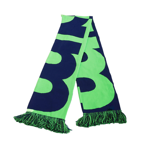 Foam scarf in green and dark blue
