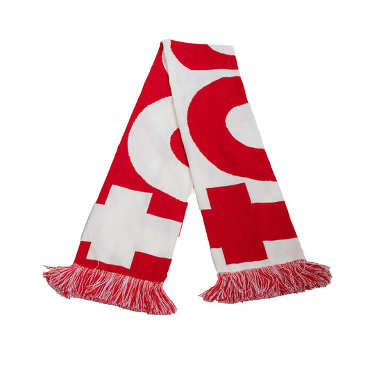 Foam scarf in red and white