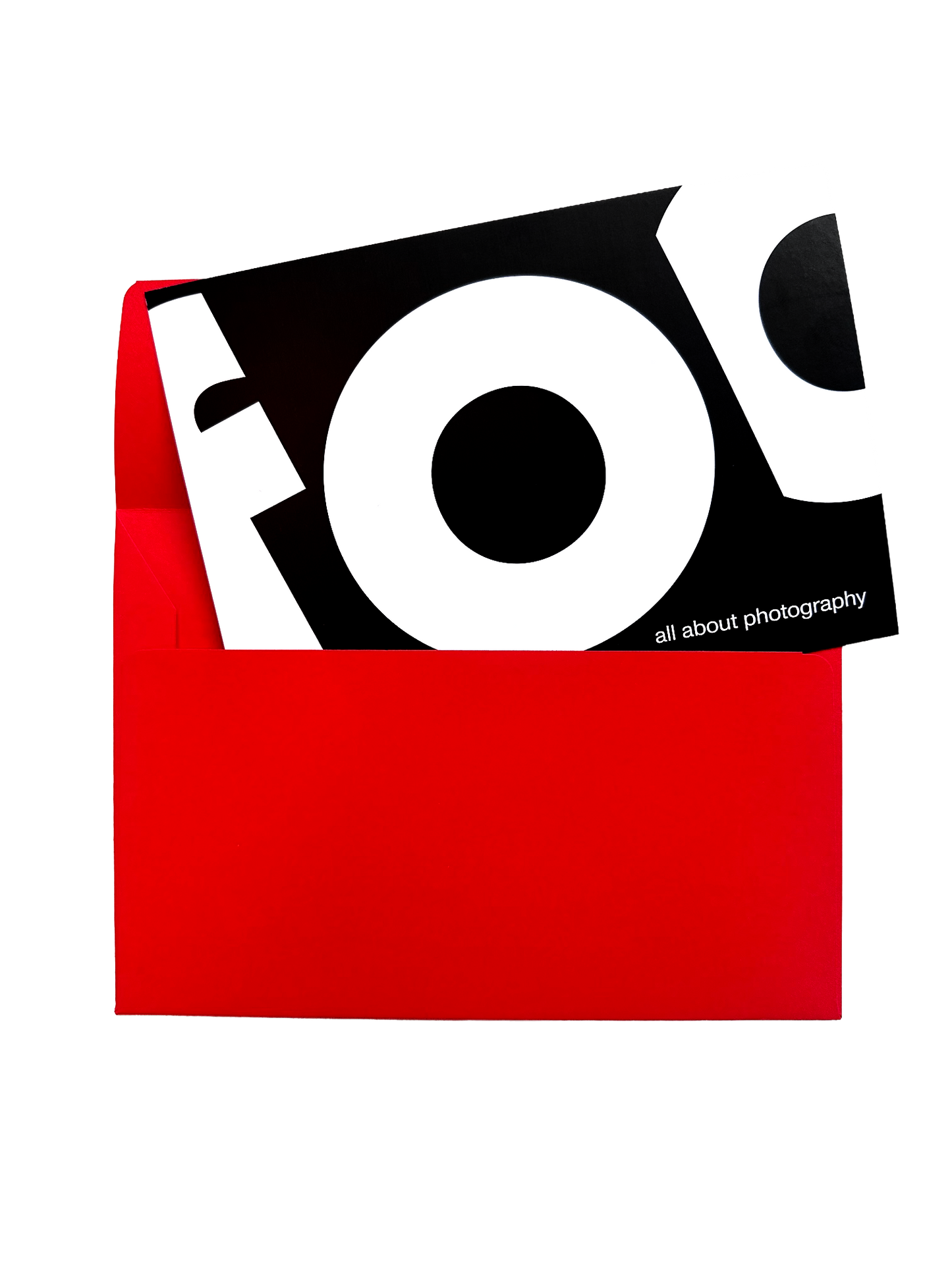 Red envelop with black and white Foam giftcard