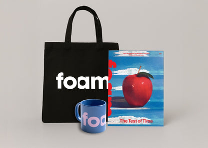 gift set foam with black and white tote, foam magazine 67 test of time and blue and pink foam mug